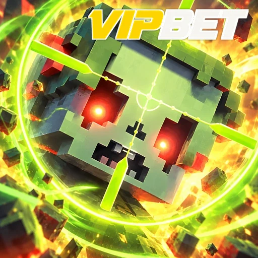VIPBET — ilustração de um cubo verde em estilo pixel art