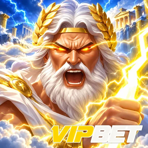 VIPBET — ilustração de um personagem mitológico cercado por raios