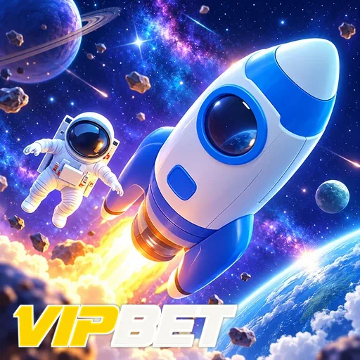 VIPBET — ilustração de um foguete no espaço