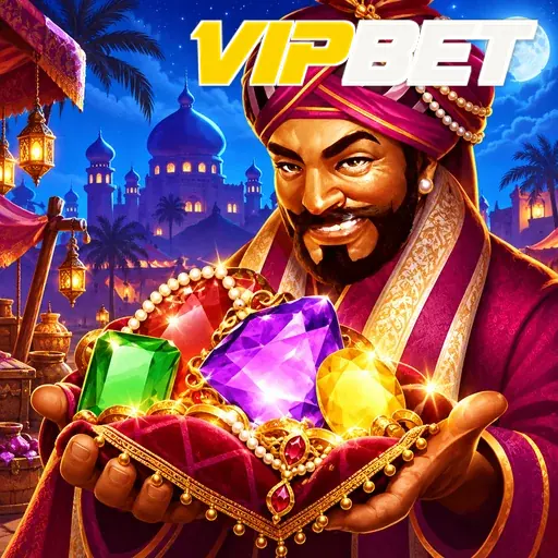VIPBET — ilustração de um mercador com tesouros